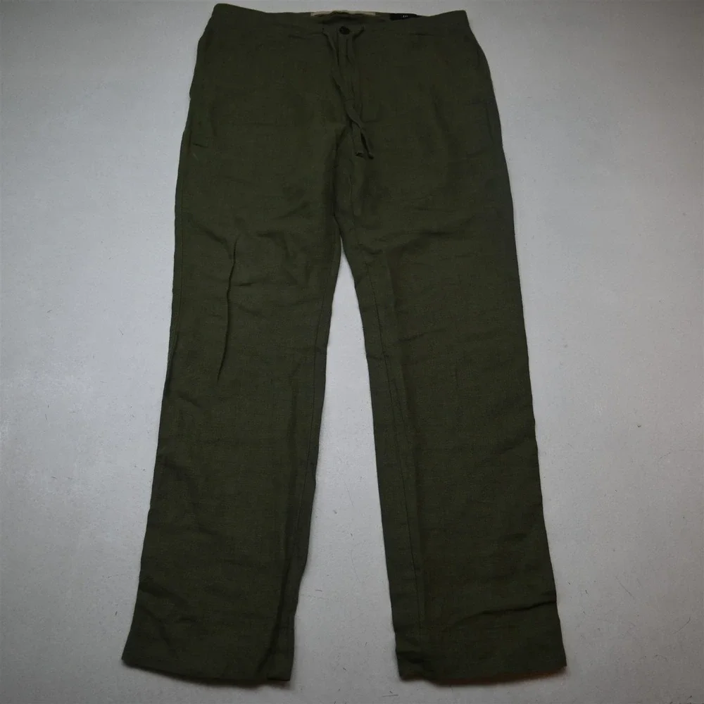 Banana Republic Mx32 Green 100% Linen 816804 Castello Linen Drawstring Pants